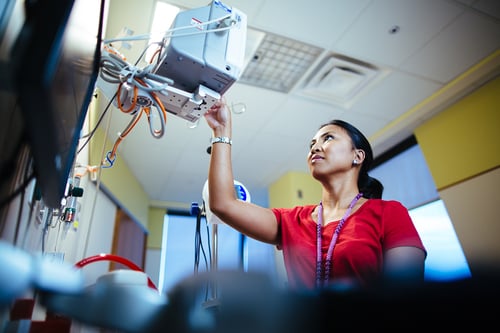 nurse with monitor