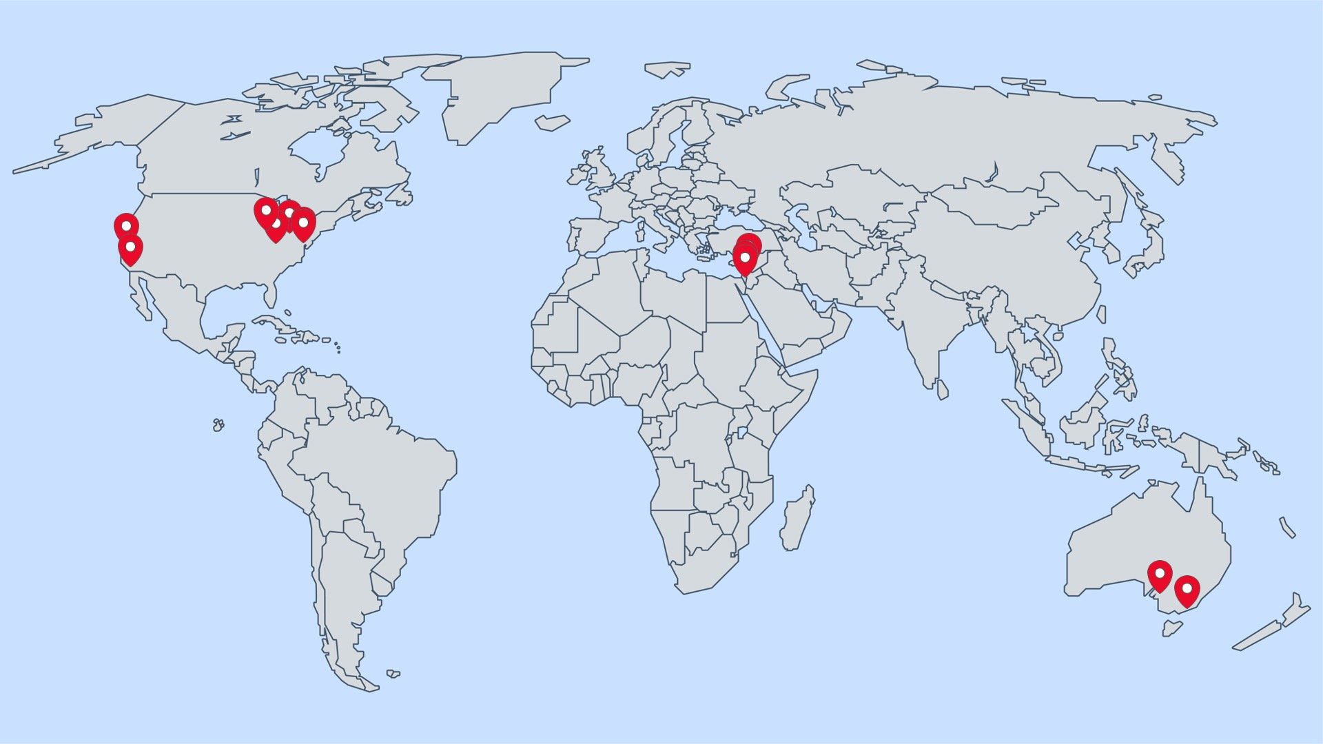 World map showing participating sites in the International Rare Brain Tumor Registry