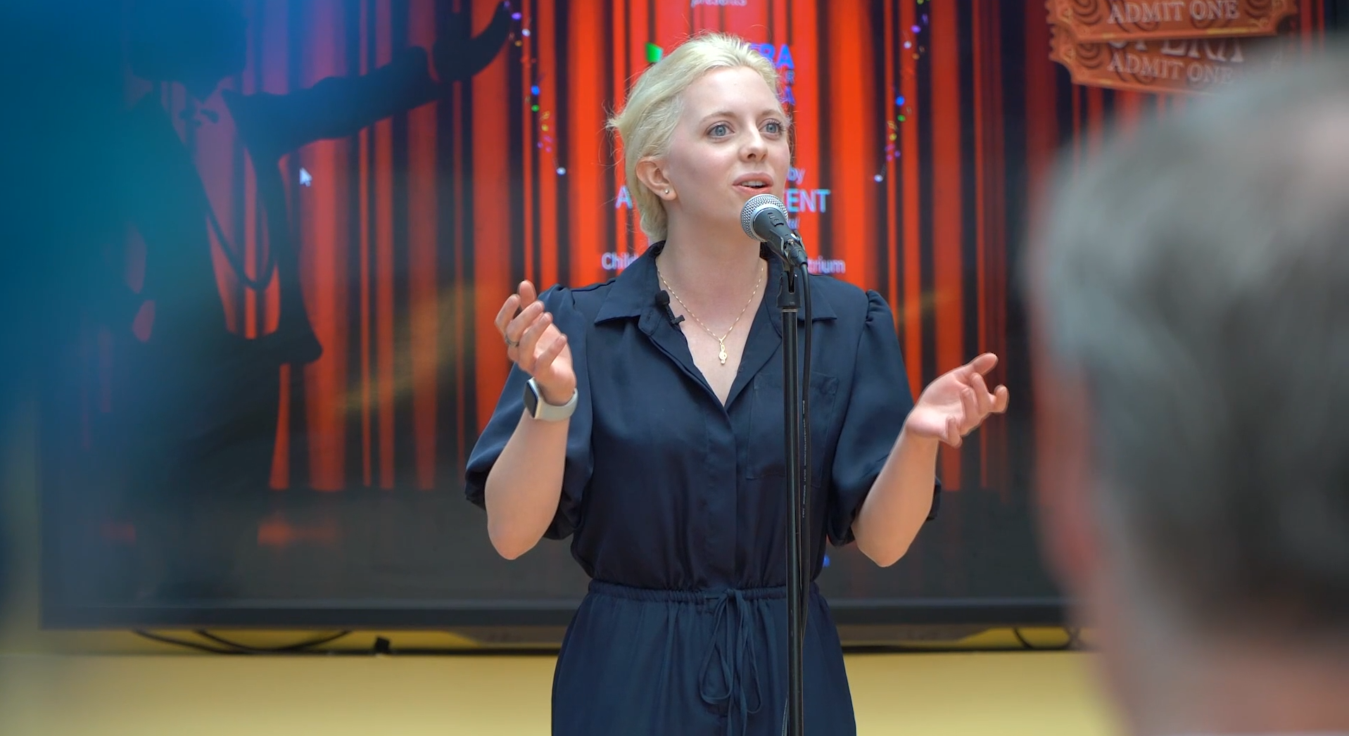 Lydia, a former Children's patient, performs opera in the atrium