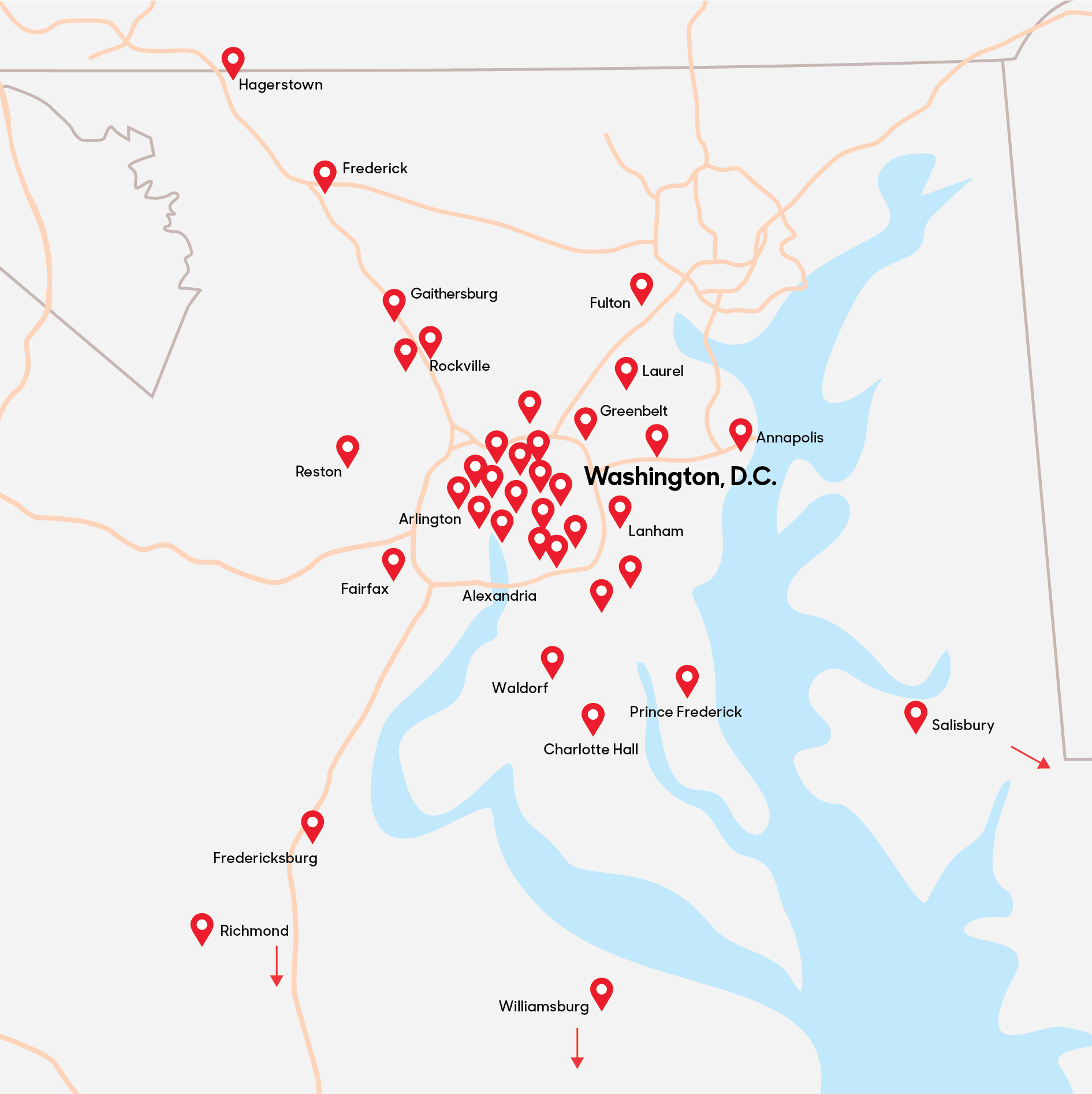Cardiology locations map