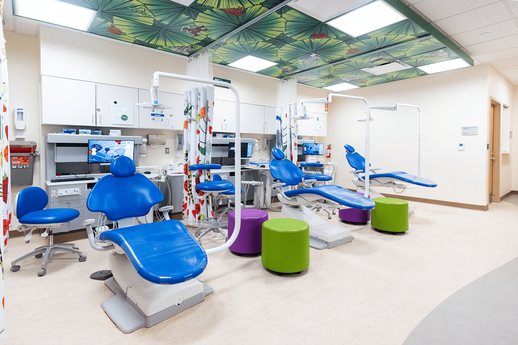 Group of dentist chairs