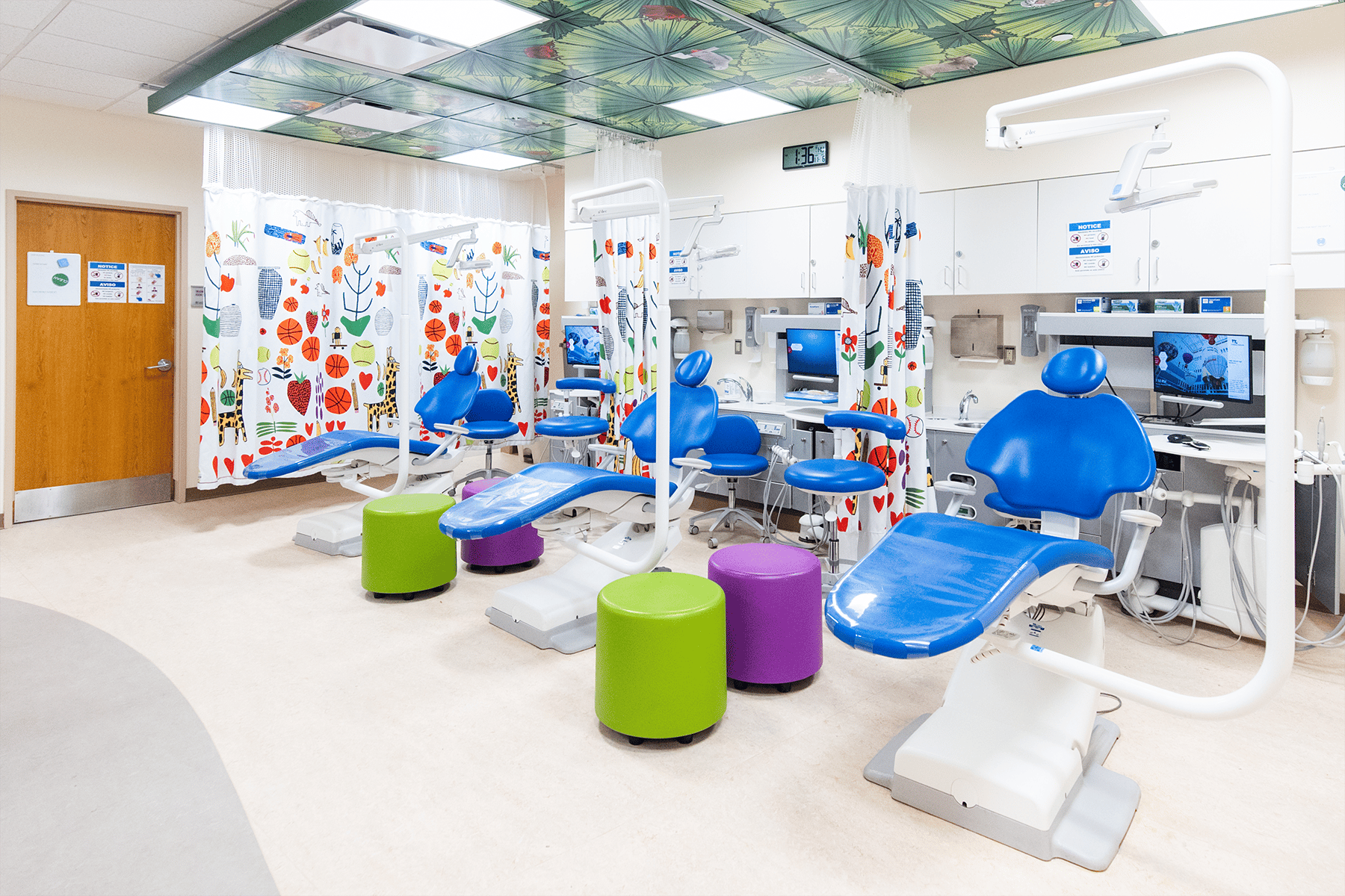 Group of dentist chairs