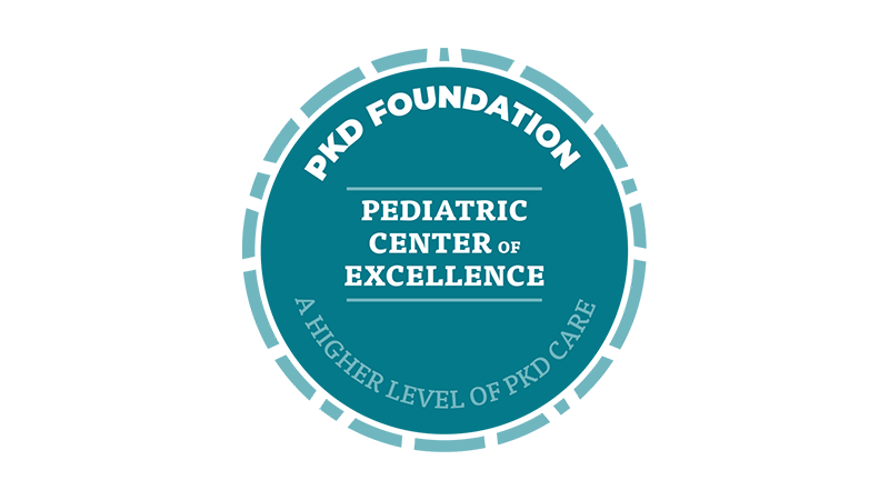 PKD Foundation Pediatric Center of Excellence designation logo