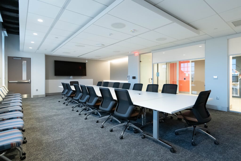 A large conference room at the Rare Disease Institute.
