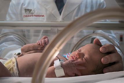 Image of baby in incubator