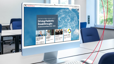 desktop computer showing the CNRI Annual Report