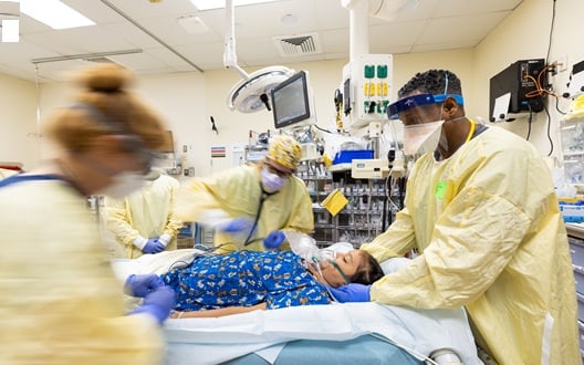 Doctors treat a patient in the Emergency Department at Children's National Hospital