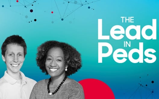 The Lead in Peds podcast graphic with Joelle Simpson, MD, MPH, and Kenneth McKinley, MD, from Children's National Emergency Medicine and Trauma Care team.