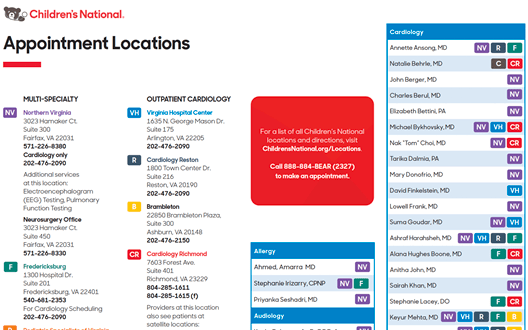 Referral pad with information for providers referring their patients to Children's National