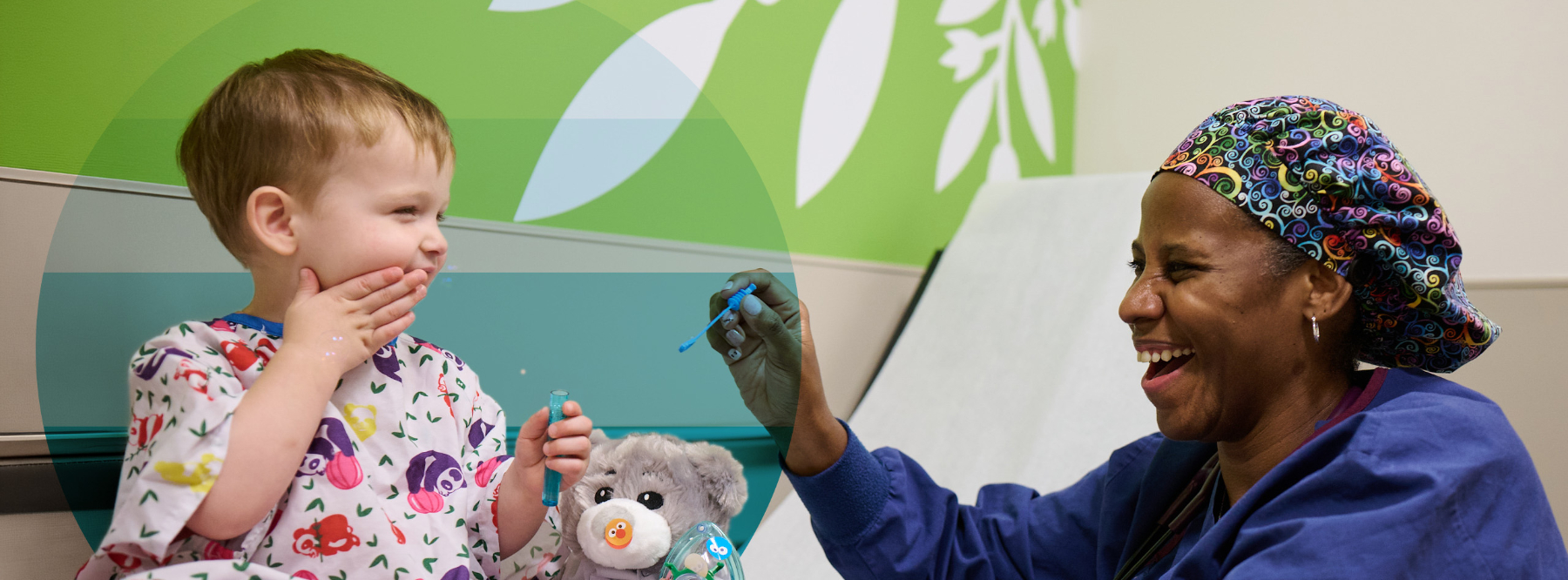 smiling young patient and healthcare provider