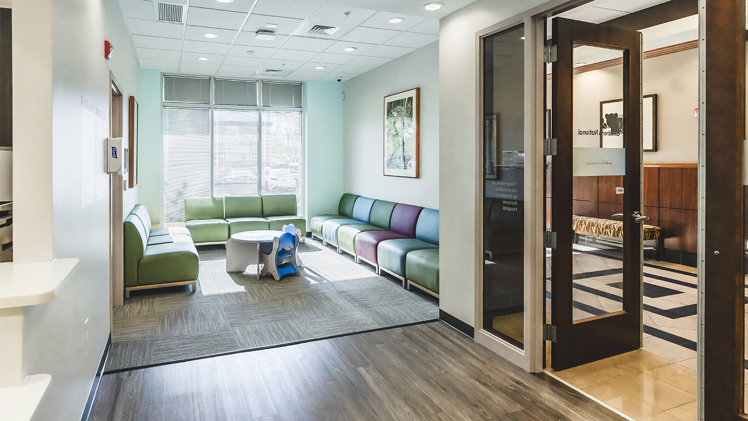 Doctors office lobby and waiting area.