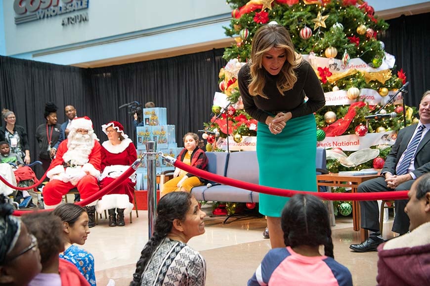 First Lady Mrs. Trump speaks to children