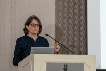 Keynote speaker Leslie Kean, M.D., Ph.D., Director of the Stem Cell Transplant Center at the Dana-Farber/Boston Children's Center for Cancer and Blood Disorders.