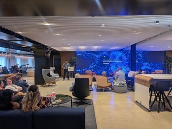 A Children's National Hospital faculty member presents during the first faculty seminar.