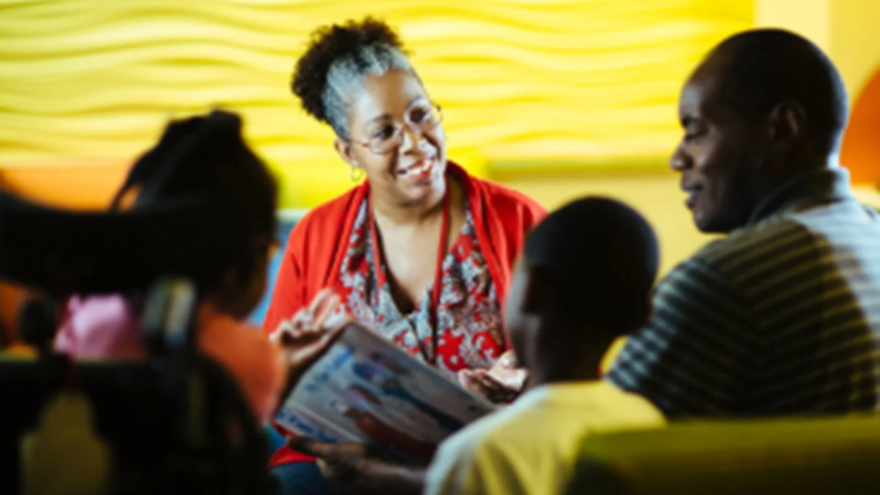 Woman sitting in a support group for families