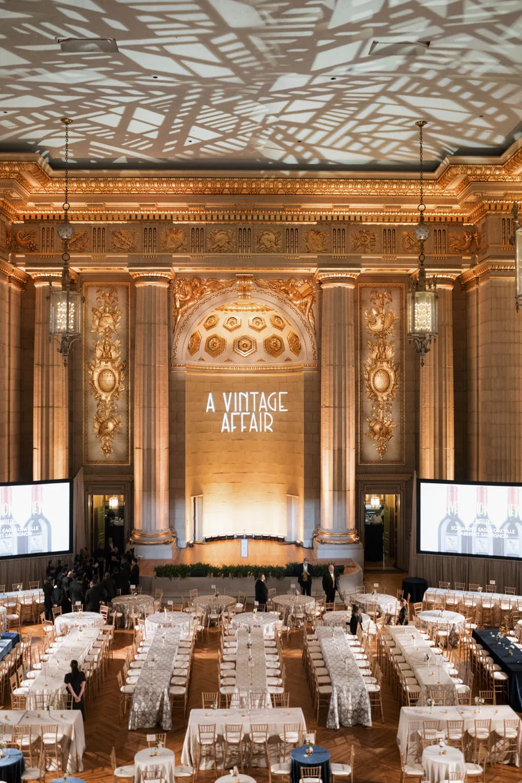 A bird's eye view of the A Vintage Affair 2025 event at the Mellon Auditorium in Washington, D.C.