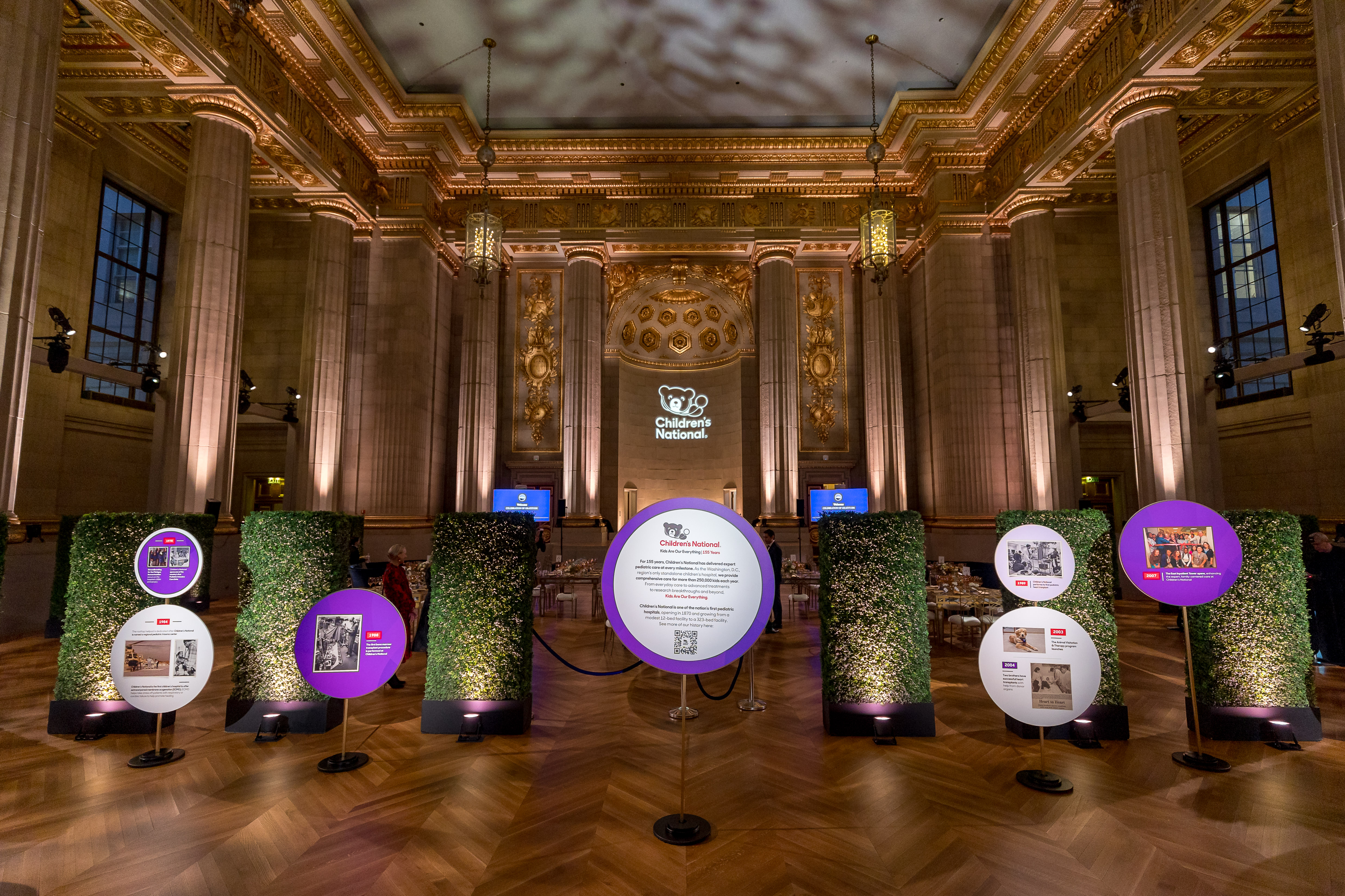 Decorated interior of the Trust Celebration of Gratitude event at Union Station in Washington, DC.