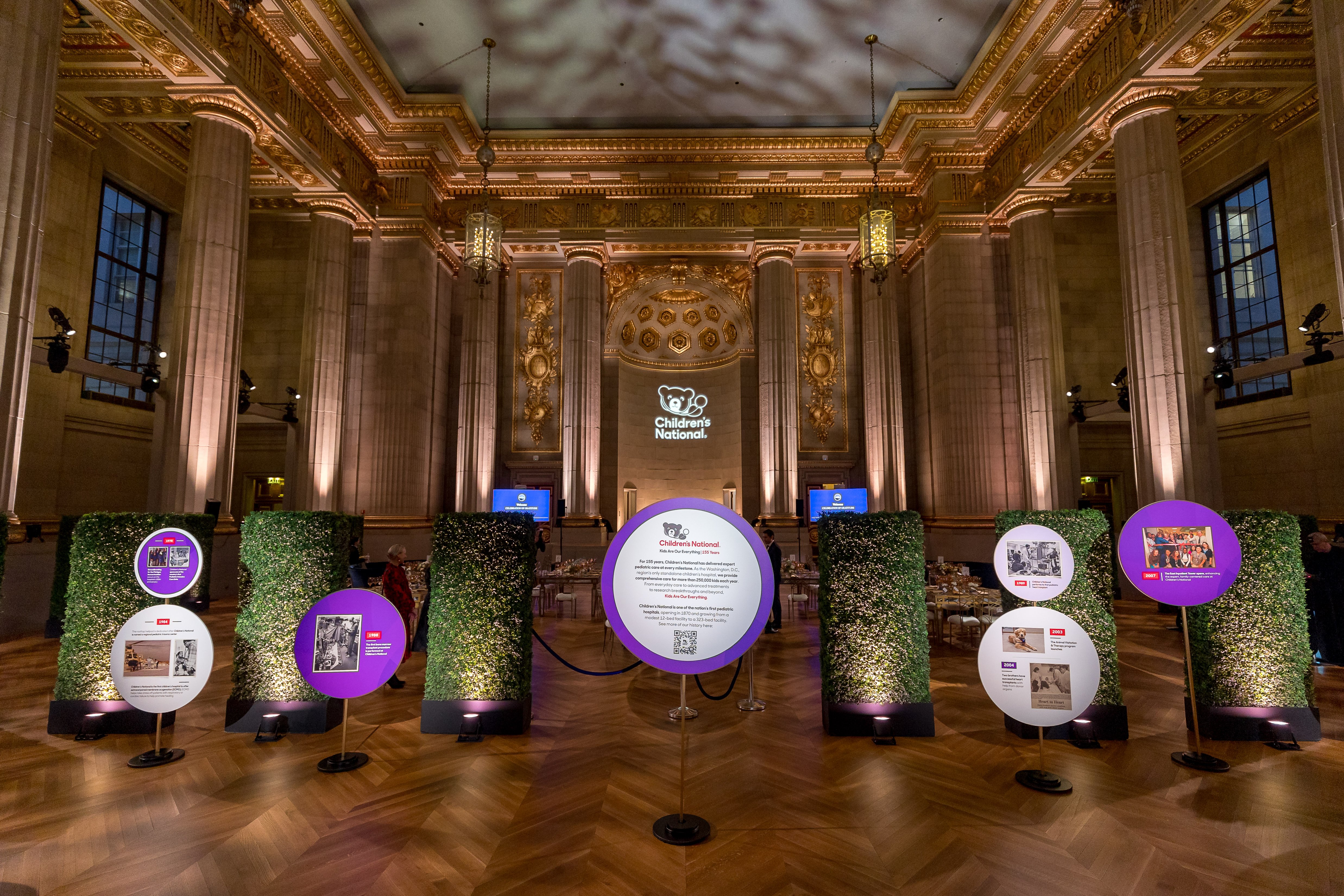 Decorated interior of the Trust Celebration of Gratitude event at Union Station in Washington, DC.