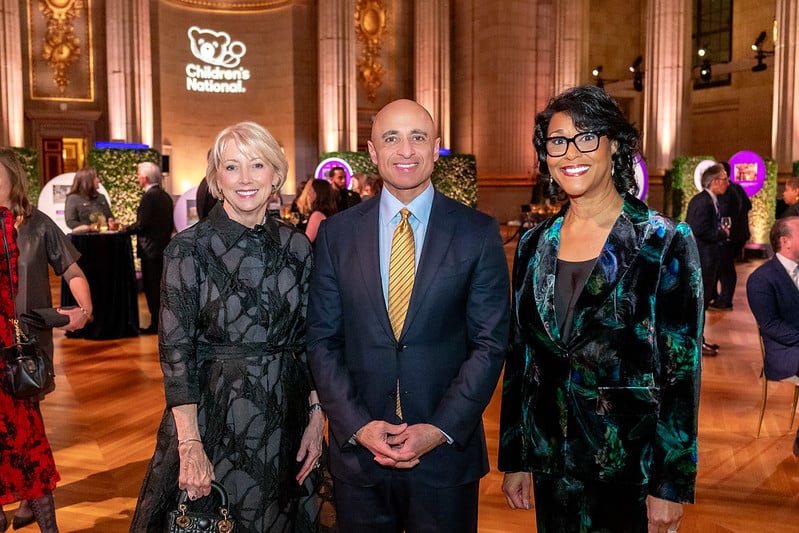 Michelle Riley-Brown, President and Chief Executive Officer of Children's National Hospital, poses with two CNH medical professionals at the Trust Celebration of Gratitude event.