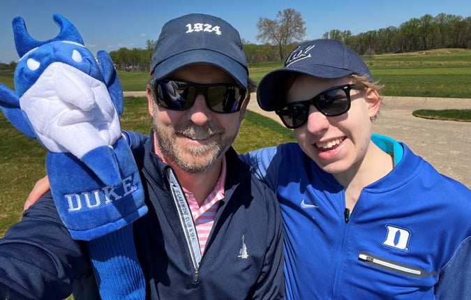 Bennett golfing with his dad