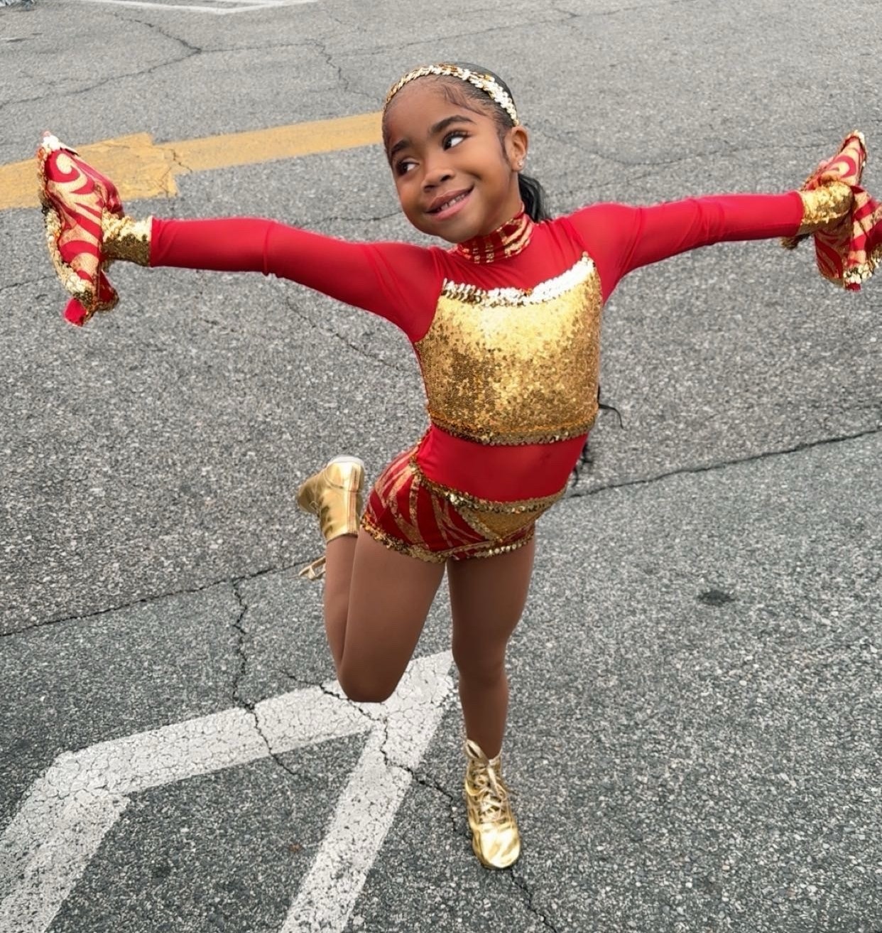 Zariyah performing as a majorette.