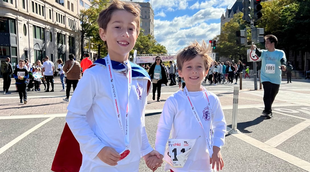 Owen and his brother, Ethan, at the Race for Every Child.