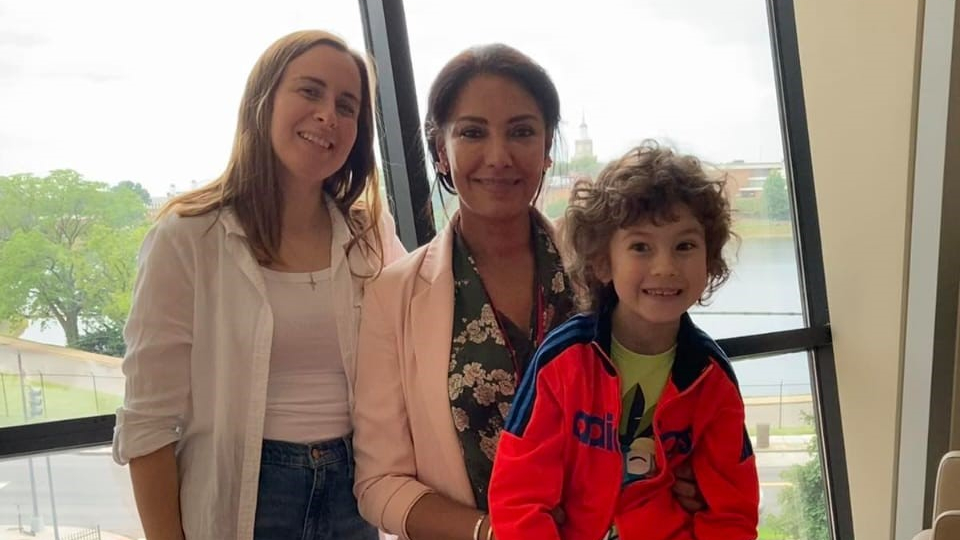 Zakhar, mom and hospital staff