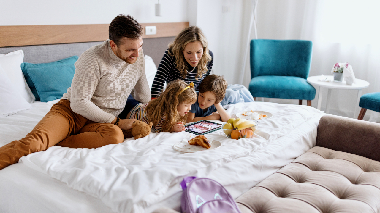 family in hotel