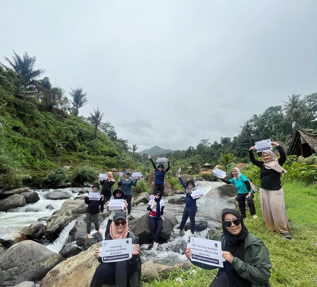Leighton Asia Indonesia trekking activity for IWD 2024