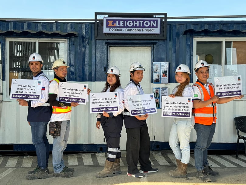 Leighton Asia project sites across Asia shows support for International Women's Day 2024