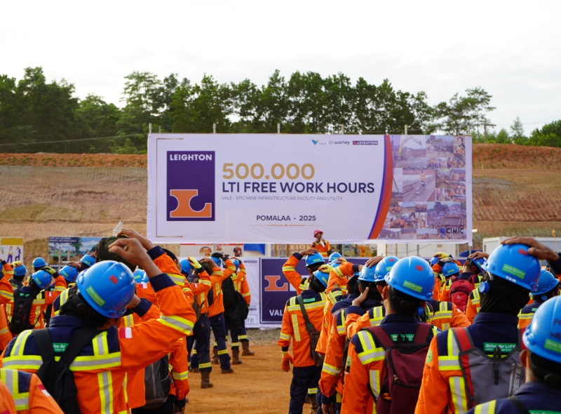 Leighton Asia teams at Vale EPC mine infrastructure facility and utilities project in Pomalaa, Indonesia, celebrates 500,000 Lost Time Injury (LTI)-free work hours