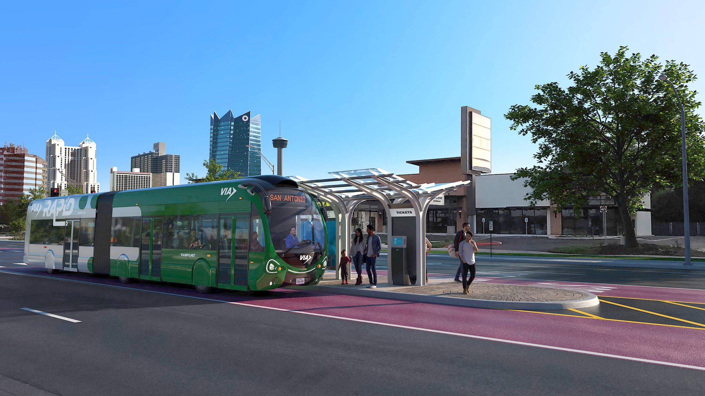 VIA Rapid Green Line https://edge.sitecorecloud.io/cimicgroupl8739-fdcorpxmclocd75-production769c-7efe/media/project/cimic/flatiron/projects/transit/via-rapid-green-line/2400x1350/artbusgreen_withbusstop_v03.jpg?h=1350&iar=0&w=2400