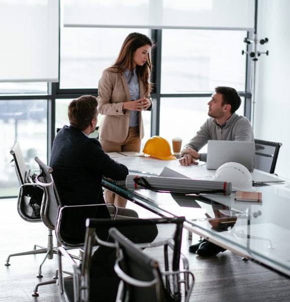 architect meeting with clients