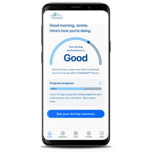 RideWell screen