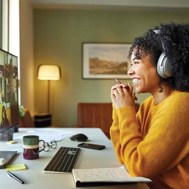 Woman on a video call