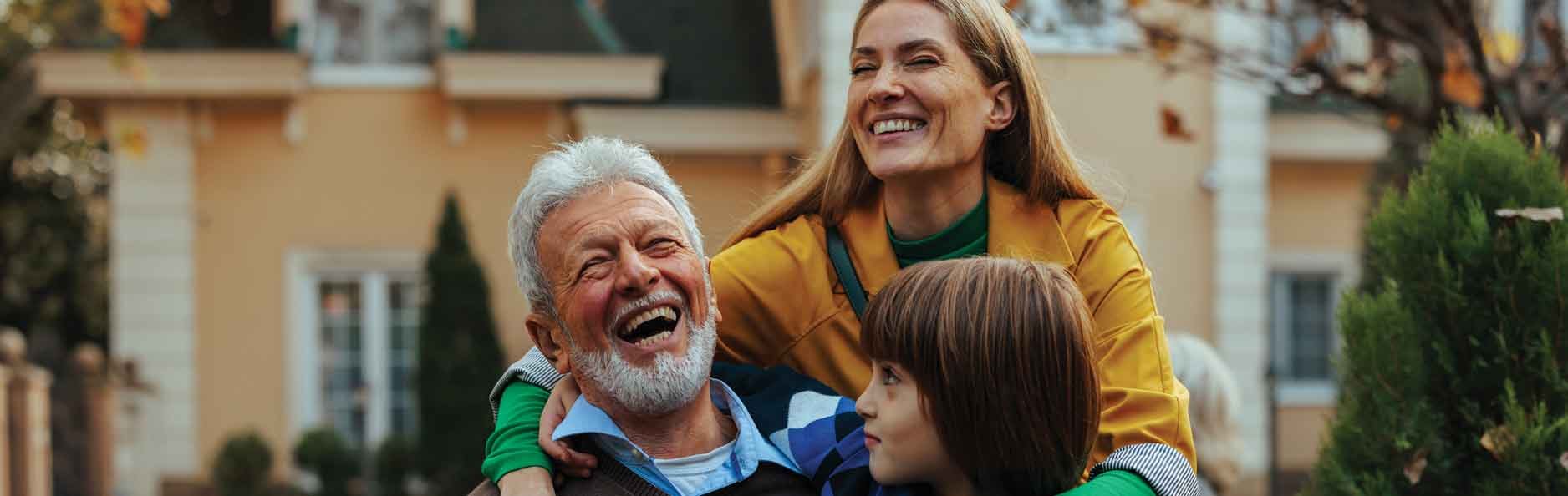 Three generations spending time together