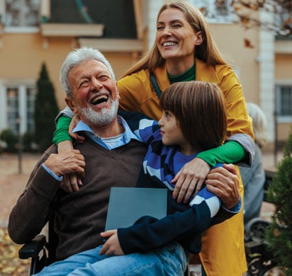 Three generations spending time together