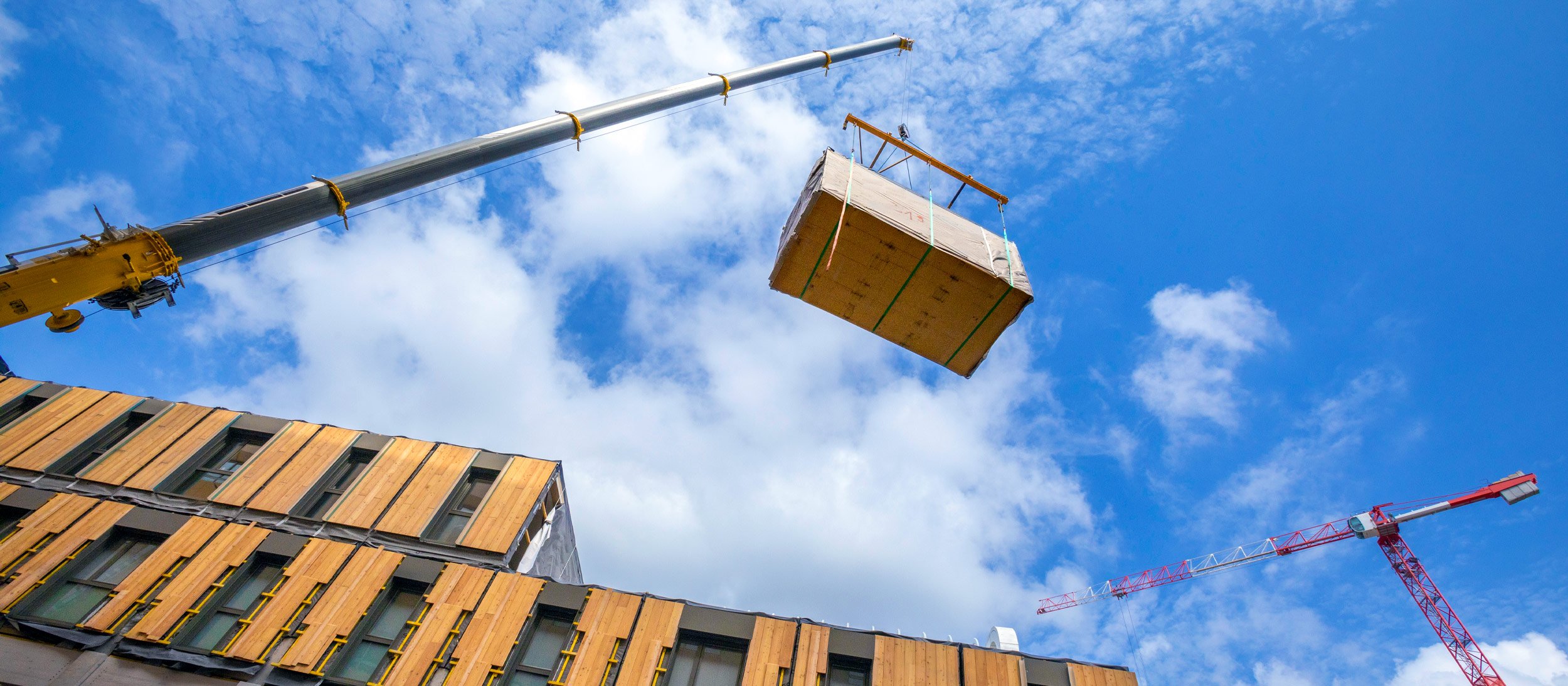 A crane lifting a crate