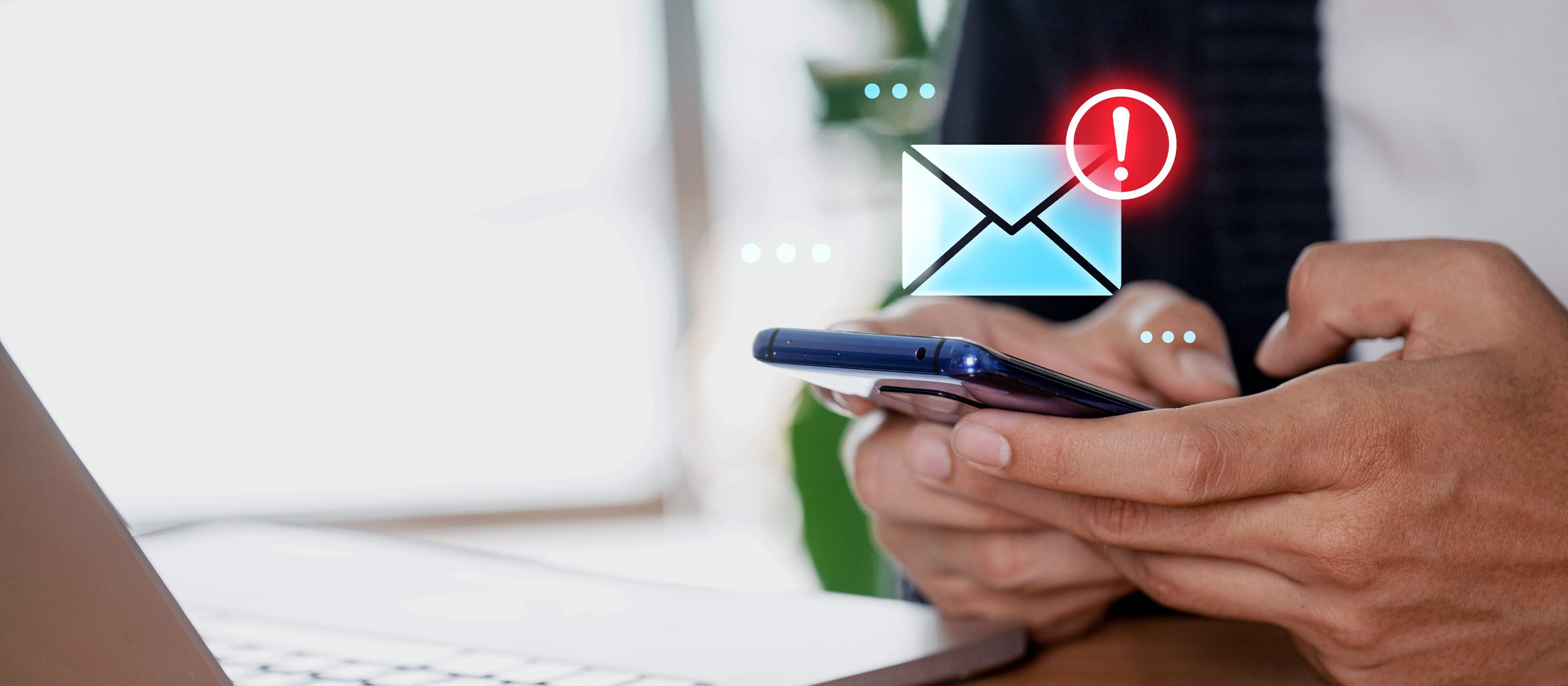 An image of an email envelope over a cellphone