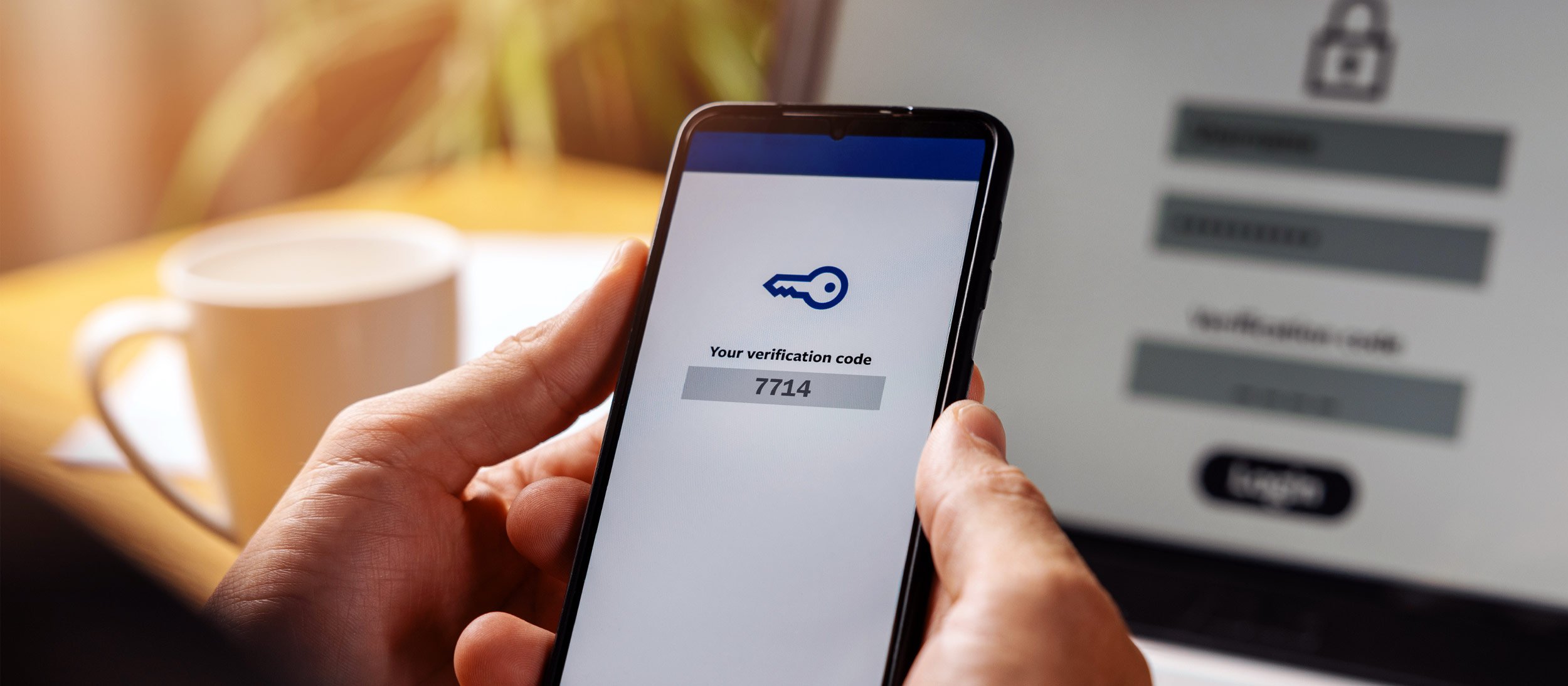 A cellphone displaying a verification code