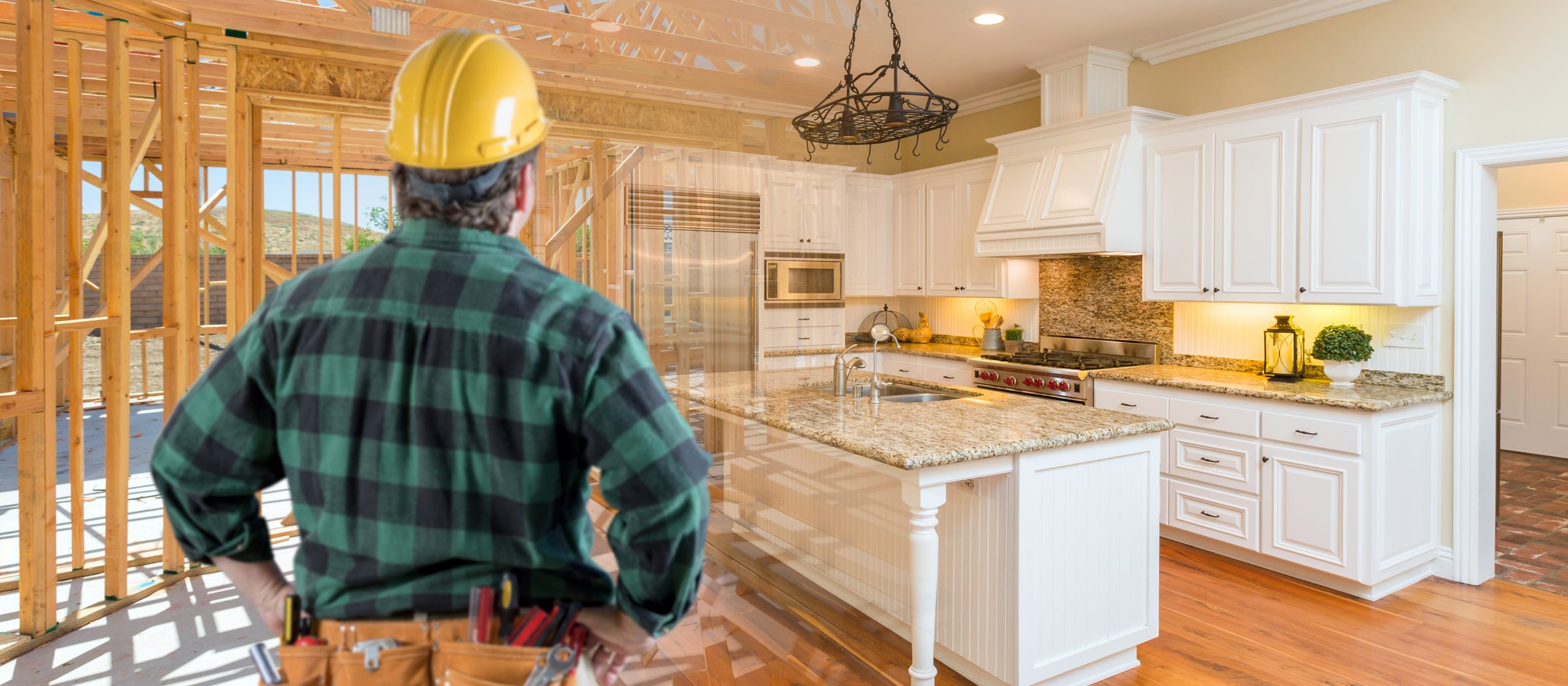 A contractor staring at a kitchen