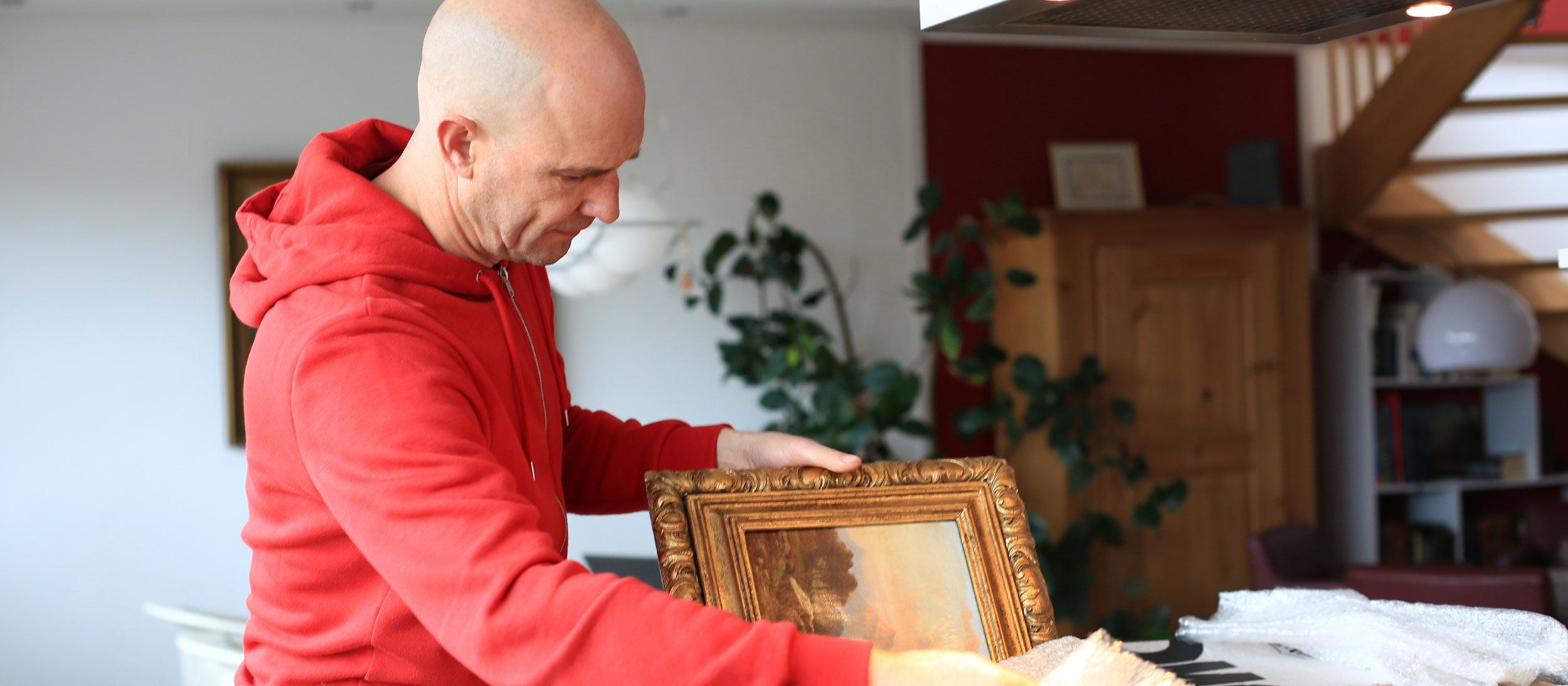 Insured packing their artwork