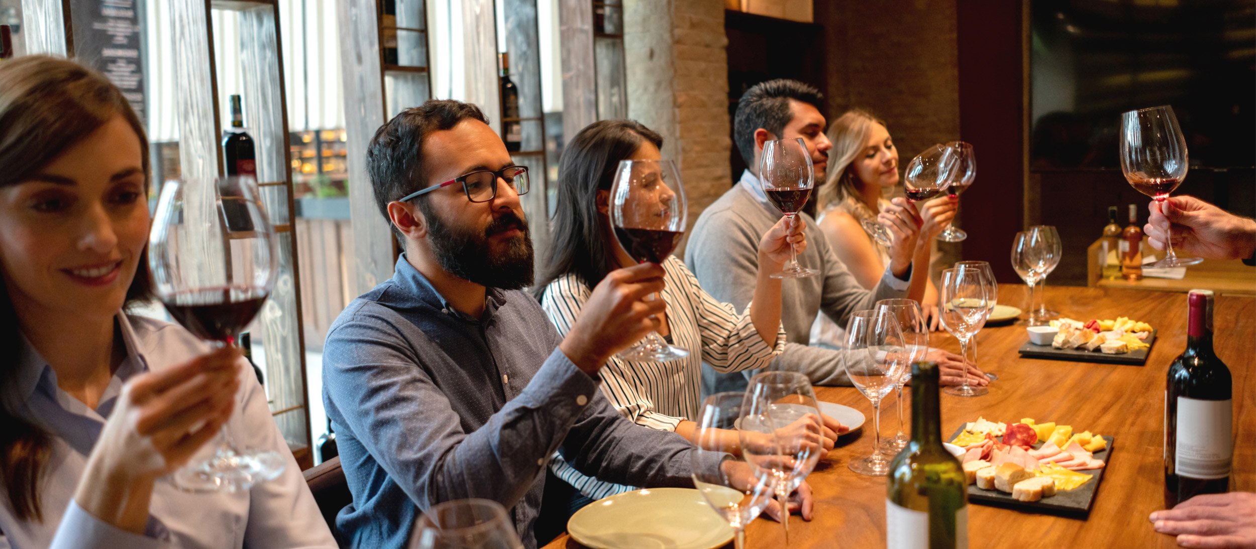 Group enjoying a wine tasting tour