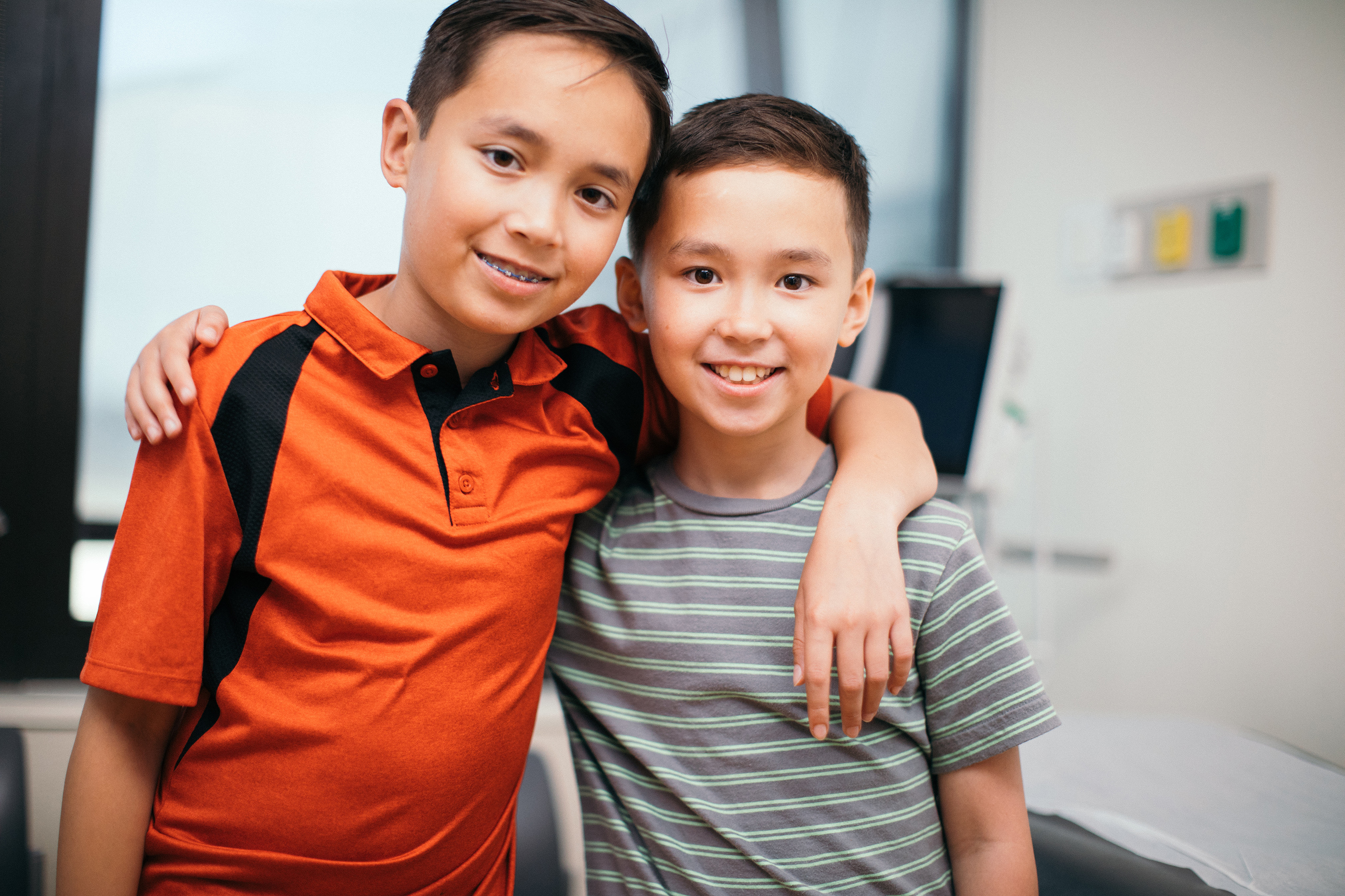 Boy Patients with Arms Around Each other