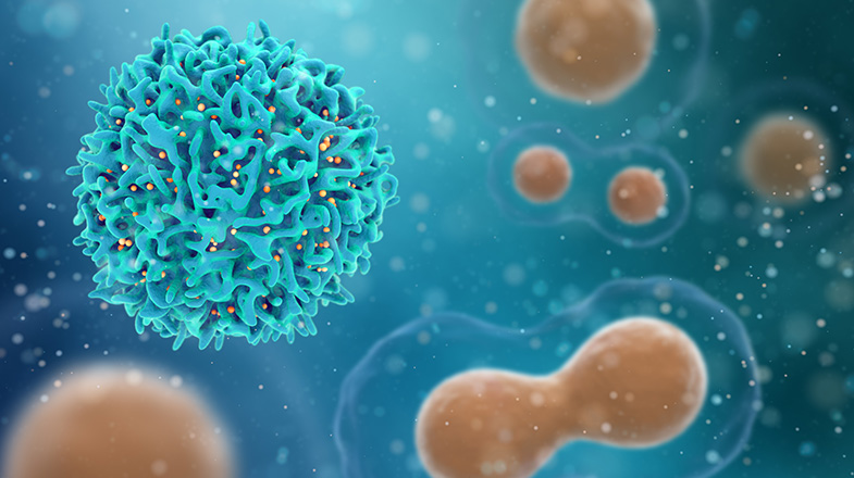 3d illustration of T cells or cancer cells