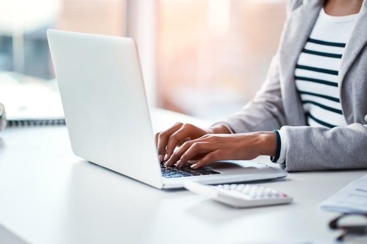 Woman using a laptop