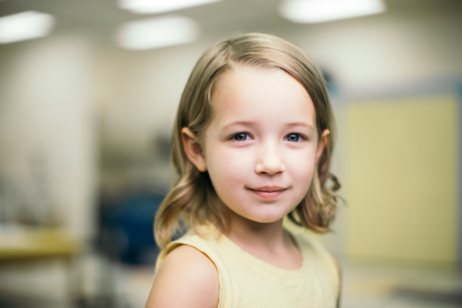 Young girl in exam room