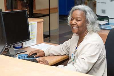 Woman at computer