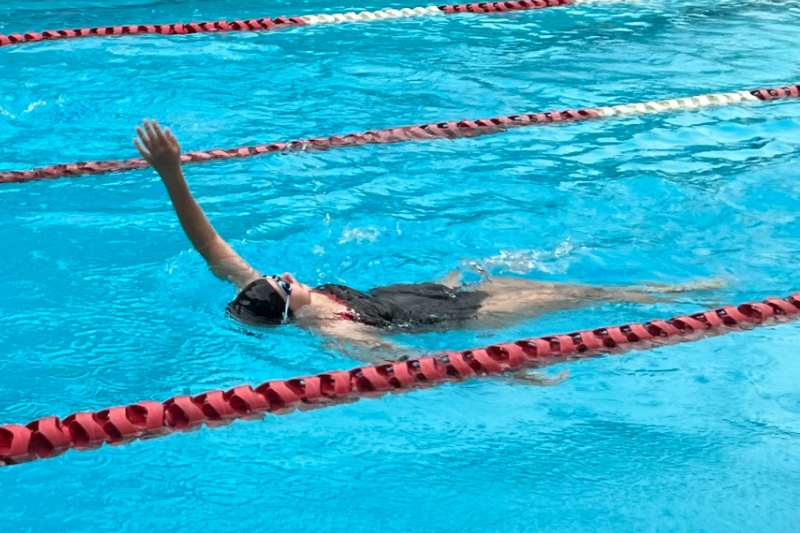 Alicia swimming laps