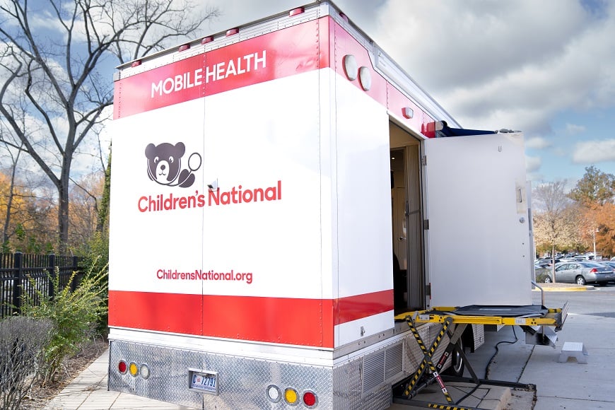 Accessible entrance to the Children's National mobile health van